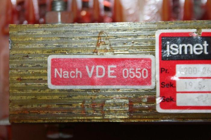 Used ISMET 0.370 kVA Transformer 91/082115 Used