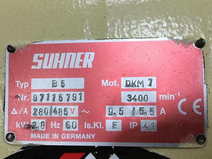 Used SUHNER 5 HP Motor B5 DKM7 5HP #109587