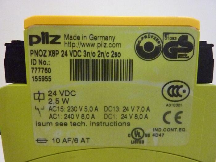 Used PILZ Safety Relay PNOZX8P24VDC3N/O2N/C2SO #46492