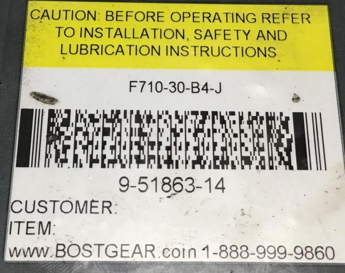 Used BOSTON GEAR Gearmotor F71030B4J USED