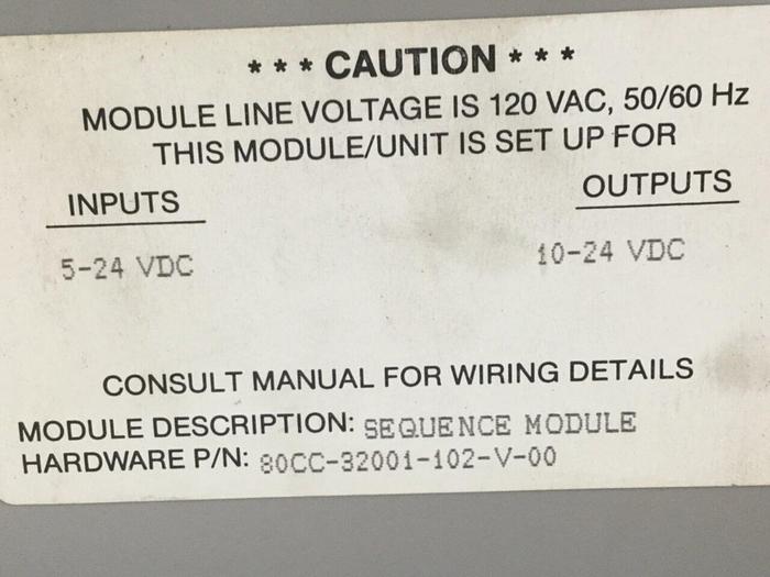 Used BARBER COLMAN Sequence Module 80CC-32001-102-V-00 USED