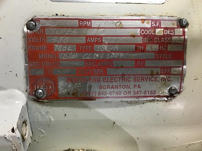 Used MITSUBISHI 20 HP Induction Motor SB-JR 20 HP USED