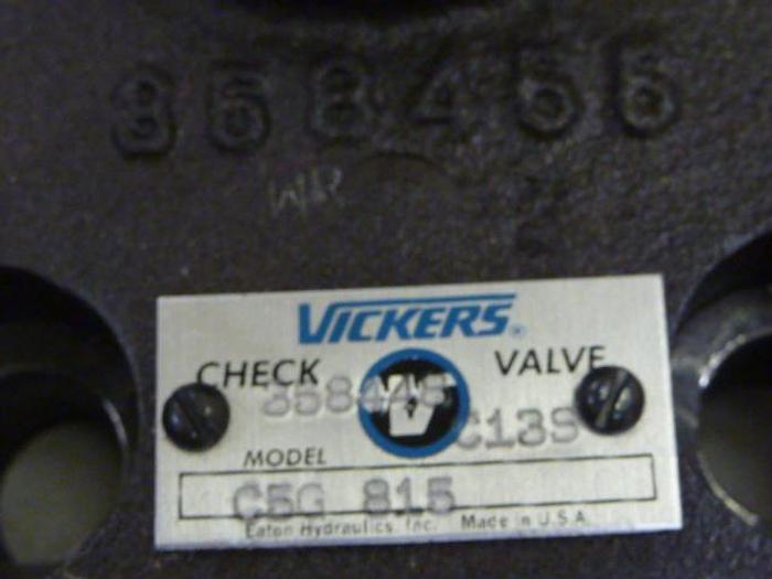Used VICKERS Check Valve C5G815 #60979
