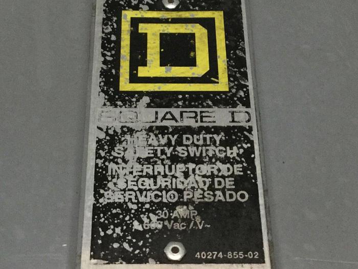 Used SQUARE D Safety Switch 40274-855-02 #109260