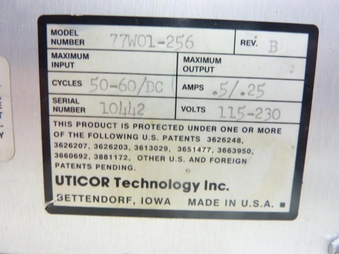 Used UTICOR Controller 77W01-256 Used