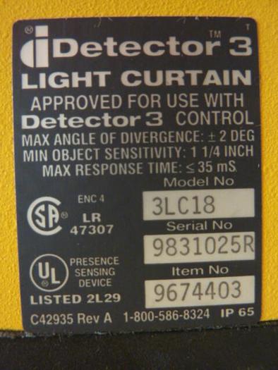 HONEYWELL Light Curtain Receiver 3LC18-R #28819