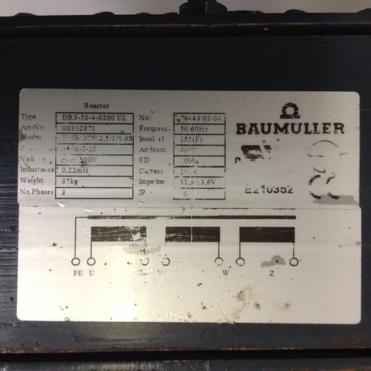 Used BAUMULLER Reactor EMB/DDU2.5/1/0/0S #86681