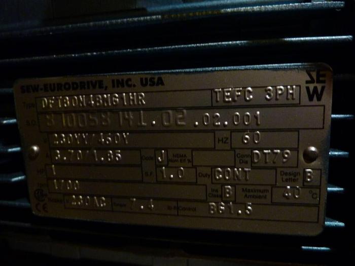 Used SEW EURODRIVE Gear Motor w/ Gearbox DFT80N4BMG1HR #37623