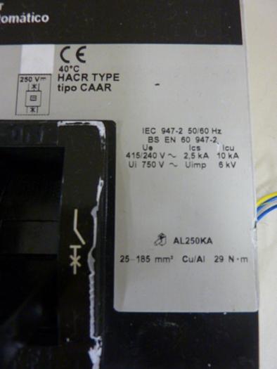 Used SQUARE D 225 Amp Circuit Breaker KAL362251212 #59127