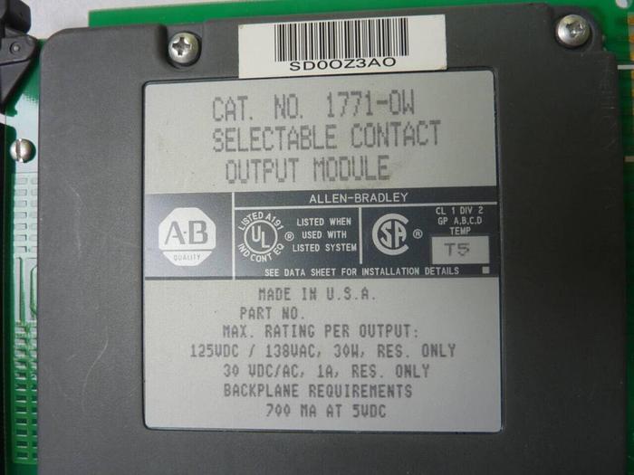 Used ALLEN BRADLEY Output Module 1771-OW Used