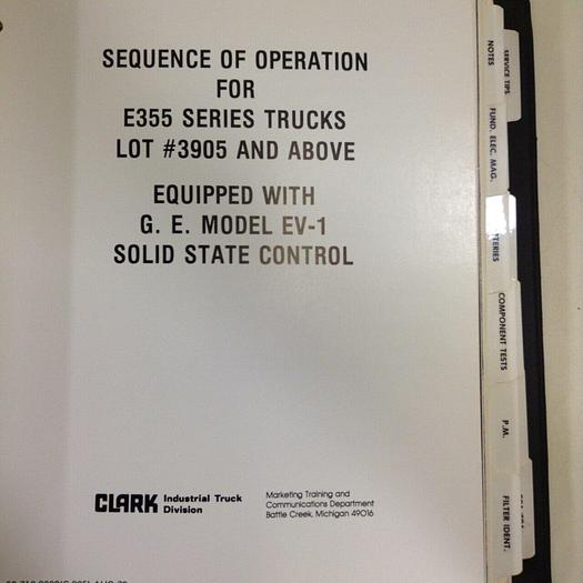 Used CLARK EQUIPMENT Various Manuals MANUAL SRC USED