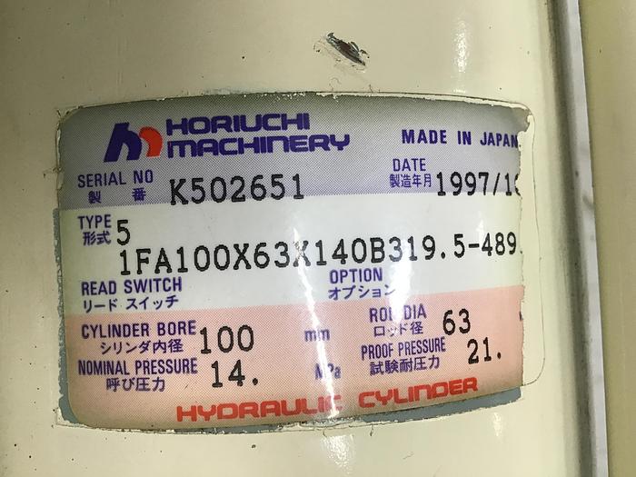 Used HORIUCHI MACHINERY Sled Cylinder  5 1FA100X63X140B319.5-489 Used 142199