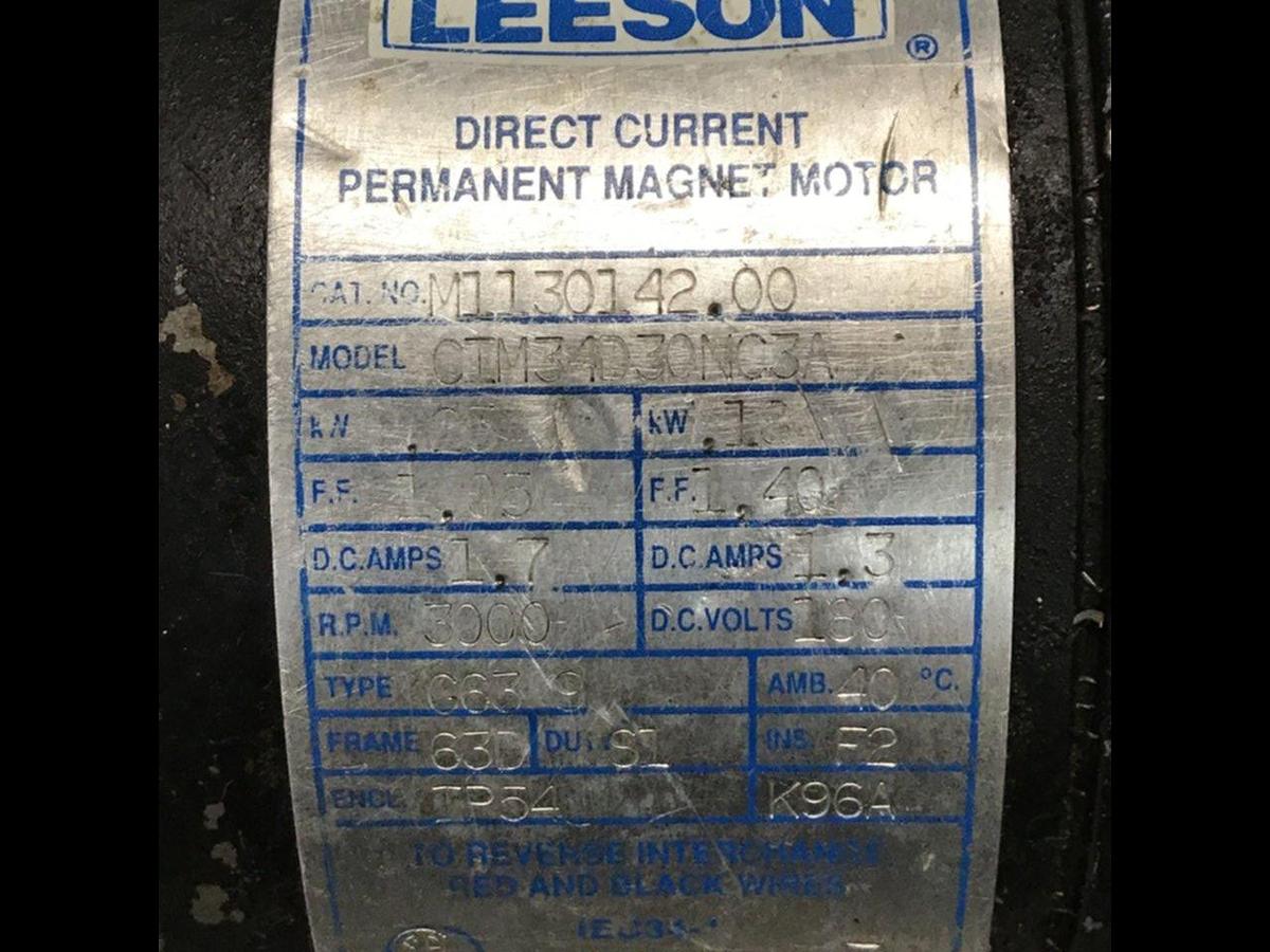 Used LEESON ELECTRIC CO Gearmotor CIM34D30NC3A Used