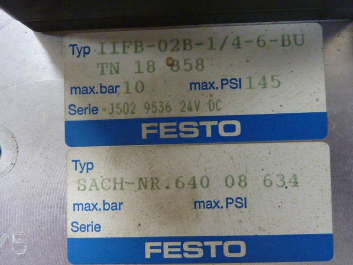 Used FESTO Control Block / Valve Terminal IFB8-02 #52797