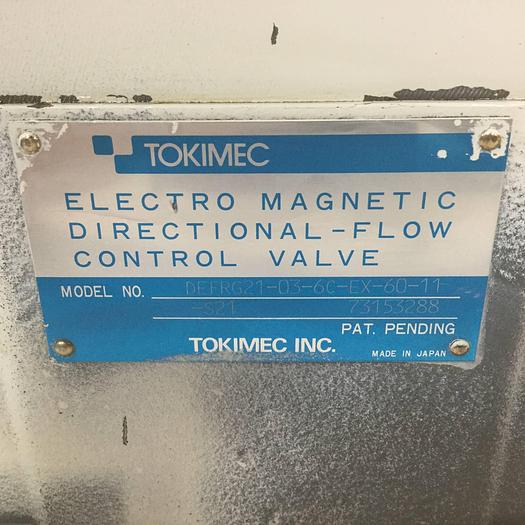 Used TOKIMEC Directional Control Valve DEFRG21-03-6C-EX-60-11-S21 Used