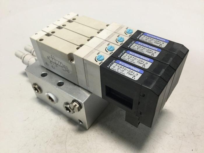 Used KOGANEI Manifold w/ Valves F10M4AJ #104807