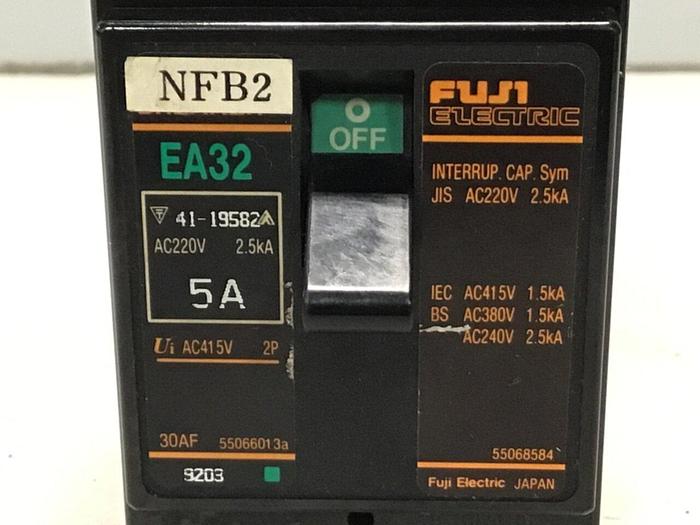 Used FUJI ELECTRIC 5 Amp Circuit Breaker EA32-5 #119774