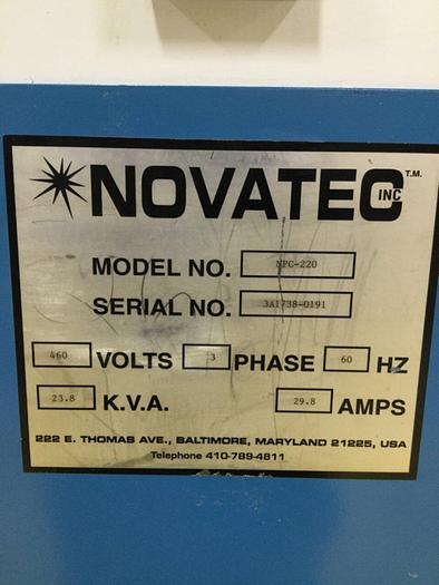 Used NOVATEC 220 CFM Desiccant Dryer MPC-220 #109633