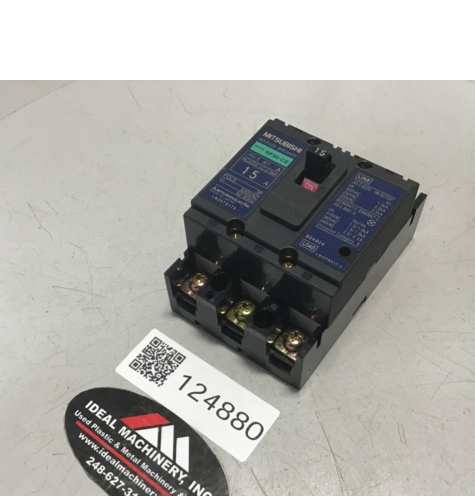 MITSUBISHI 15 Amp Circuit Breaker NF30-CS-15 USED