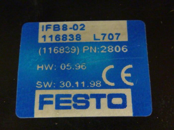Used FESTO Control Block / Valve Terminal IFB8-02 #52785