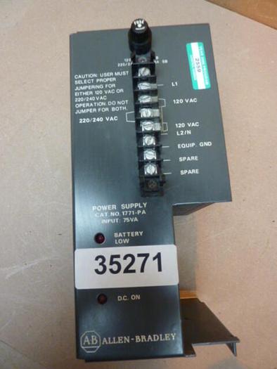Used ALLEN BRADLEY Power supply 1771-PA SER B Used