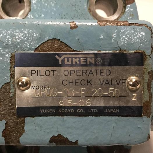 Used YUKEN Pilot Operated Check Valve CPDG-03-E-20-50 #91756