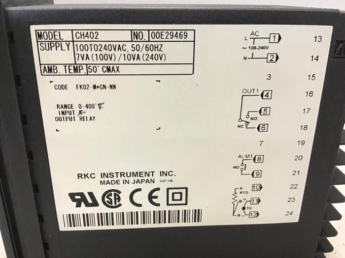 Used RKC Temp Control CH402 FK02-MGN-NN #143444