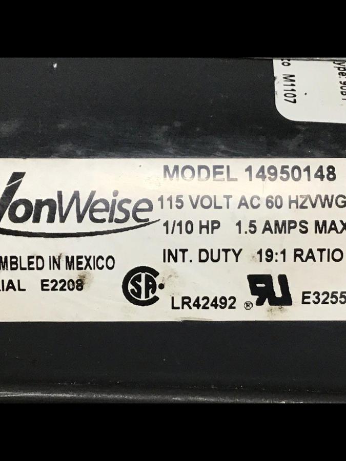 Used VONWEISE Gearmotor 14950148 Used