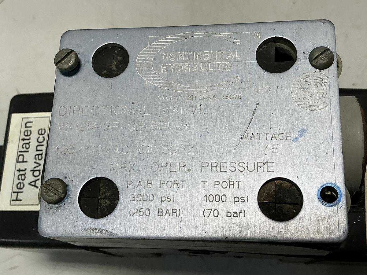 Used CONTINENTAL HYDRAULICS VS12M-3F-GB-60L-H