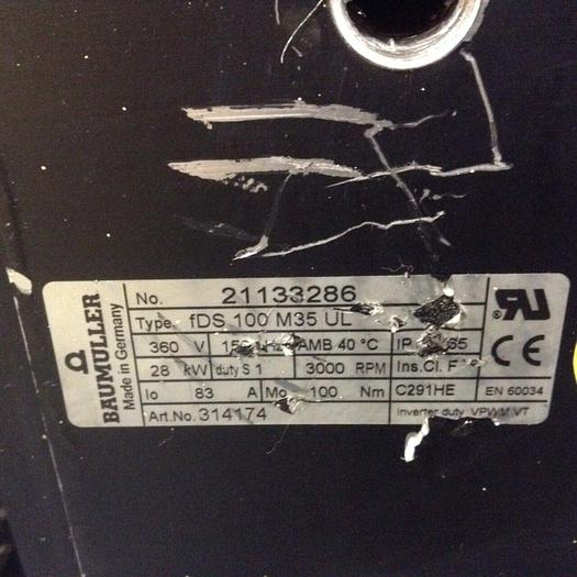 Used BAUMULLER Screw Servo Motor FDS 100 M35 UL Used