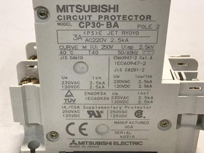 Used MITSUBISHI Circuit Protector CP30-BA #119667
