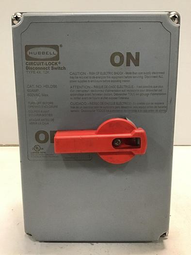 Used HUBBELL Disconnect Switch HBLDS6 #135127