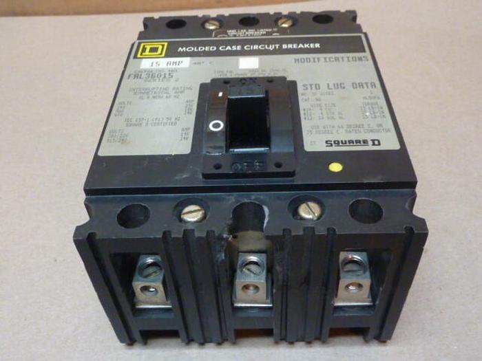 Used SQUARE D 15 Amp Circuit Breaker FAL36015 #32149
