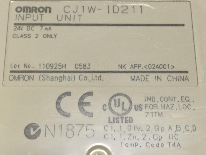 Used OMRON Input Unit CJ1W-1D211 #110638