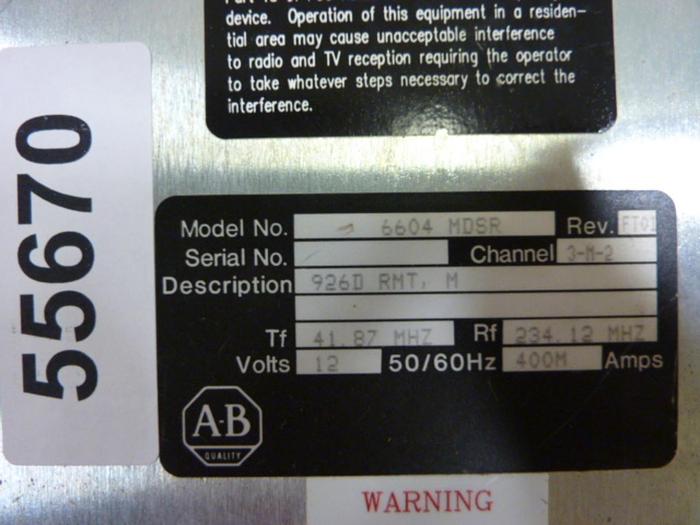 Used ALLEN BRADLEY Data Modem 6604 MDSR #55670