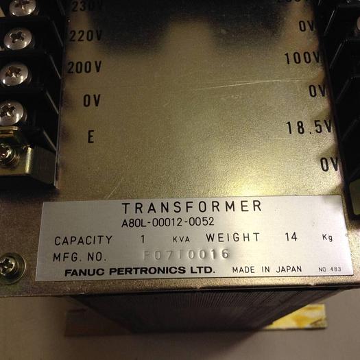 Used FANUC 1 kVA Transformer A80L-00012-0052 #77580