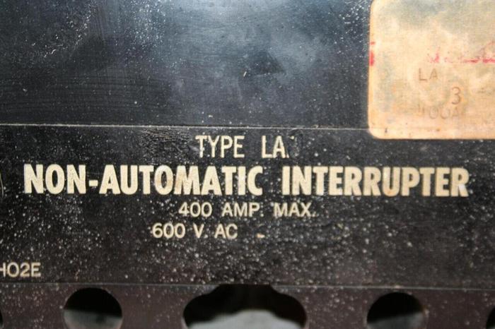Used WESTINGHOUSE 400 Amp Circuit Breaker LA3400SN Used