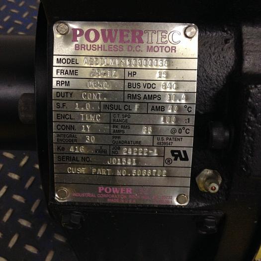 Used POWERTEC Brushless DC Motor A25DLW1910900038 Used