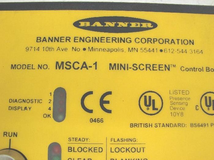 Used BANNER ENGINEERING Light Curtain Control Box MSCA-1 #8918