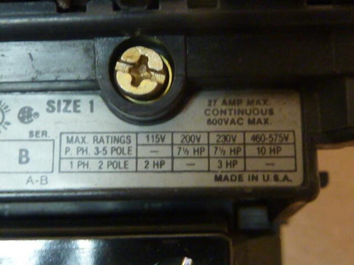 Used ALLEN BRADLEY AC Contactor 500F-BOD930 SER B #32103