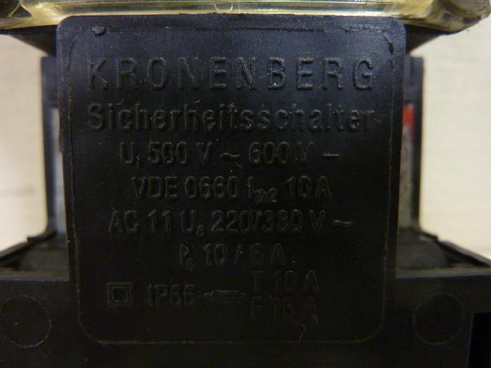 Used KRONENBERG GMBH Safety Interlock Switch WZF-B #58126