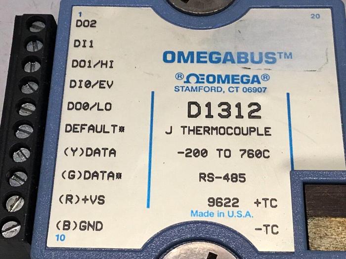 Used OMEGA J Thermocouple D1312 #126775