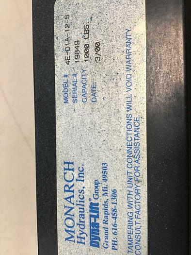Used MONARCH HYDRAULICS Hydraulic Lift 4E-D1A-12-S #113917
