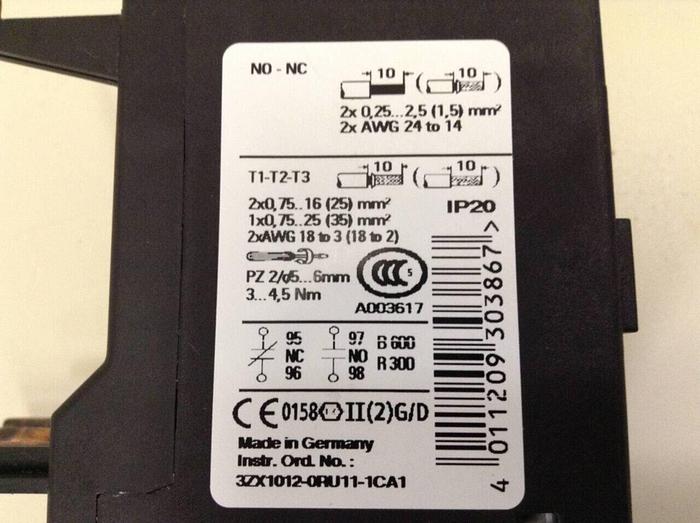 Used SIEMENS Overload Relay 3RU1 136-4HD0 #87194