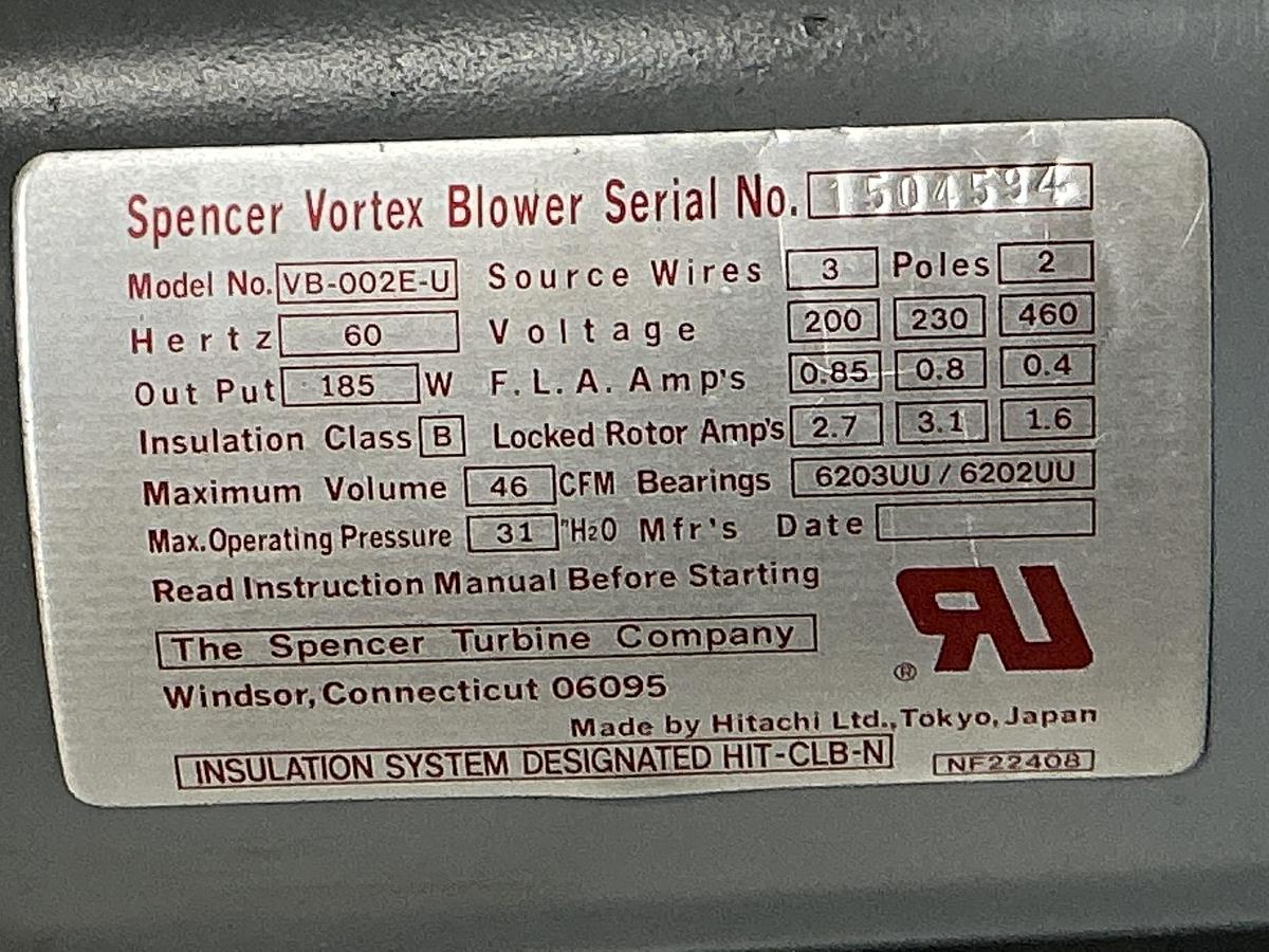Used SPENCER VORTEX VB-002E-U