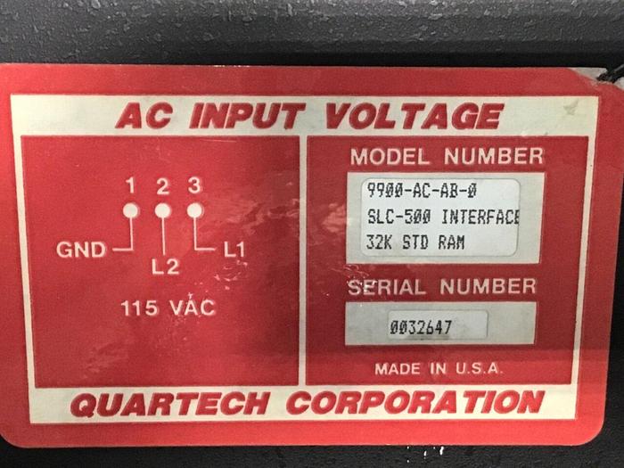 Used QUARTECH Operator Panel 9900-AC-AB-0 Used