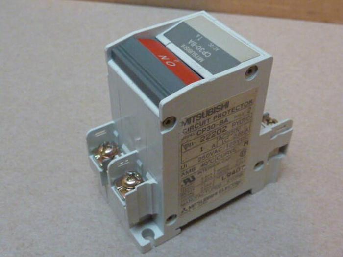 Used MITSUBISHI 1 Amp Circuit Breaker CP30-BA-2P-1A #37291