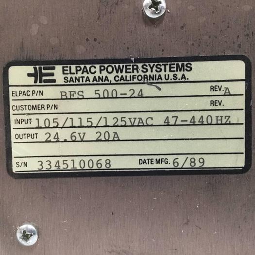 Used ELPAC POWER SYSTEM Power Supply BFS 500-24 Used