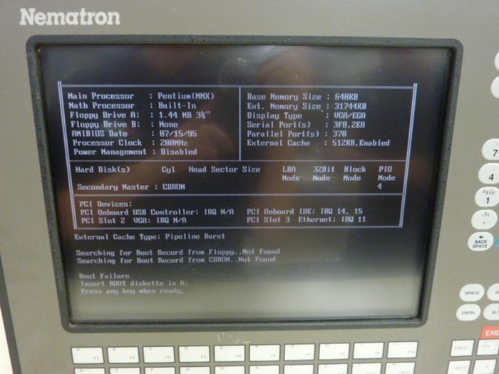 Used NEMATRON CORP Operator Interface IC73F1-H8A1A1A0 Used