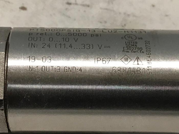 Used TURCK ELEKTRONIK Pressure Transmitter PT5000PSIG-13-LU2-H1131 #131405